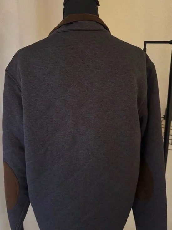 Cremieux Full Zip Jacket Suede Collar Gray Men’s Small Lightweight - Picture 7 of 9